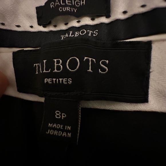 Talbots size 8 Petite Raleigh curly black and white plaid lined flare pants - Picture 4 of 4